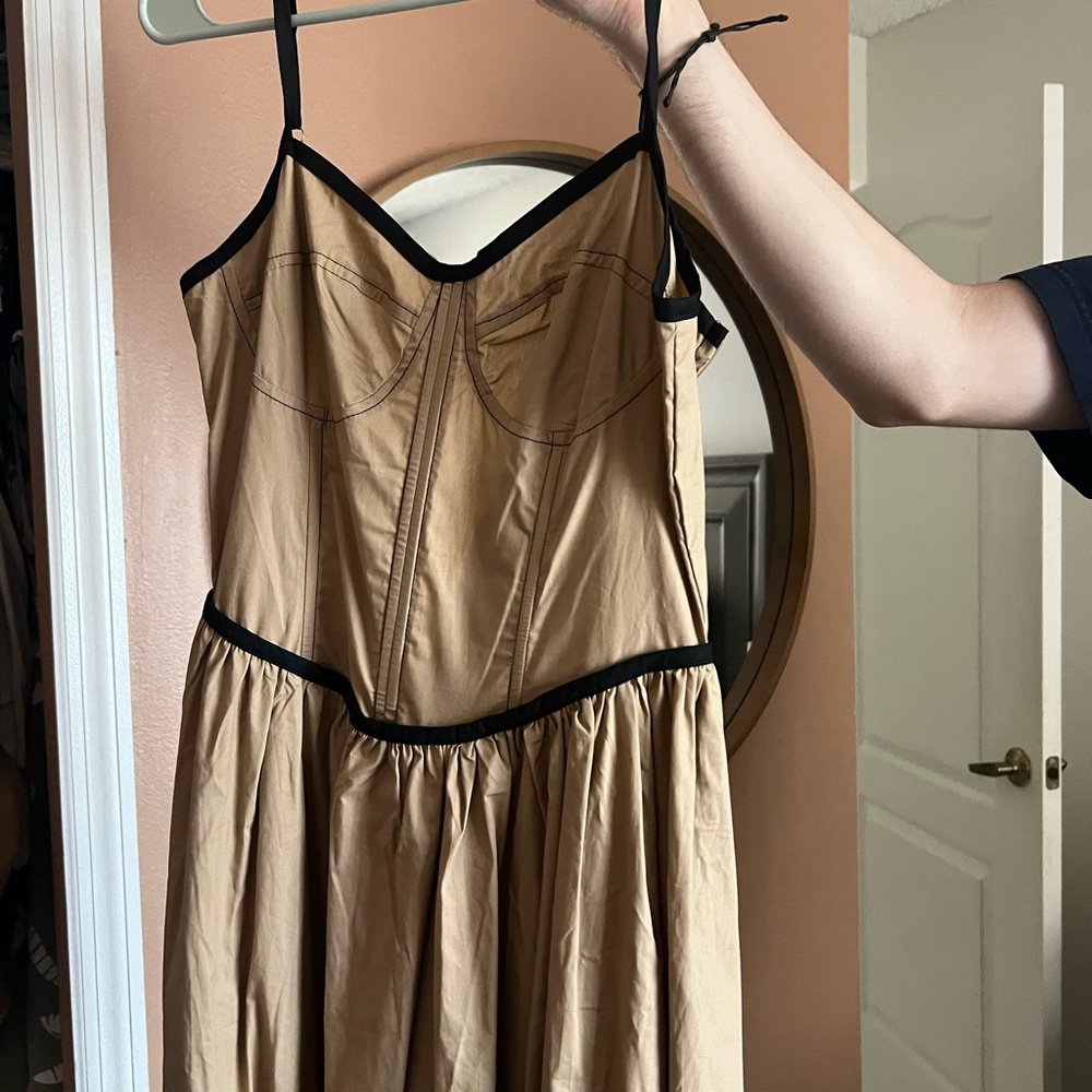 Moon River Cream Pleated Maxi Dress Spaghetti Strap